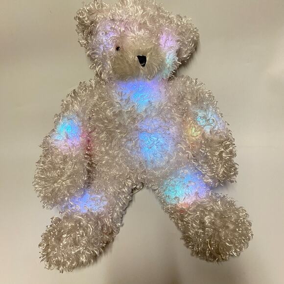 Cepia Glo E Bear White Shaggy Curly Color Kinetics 16" Light Up Plush Lovey Toy - Picture 9 of 16